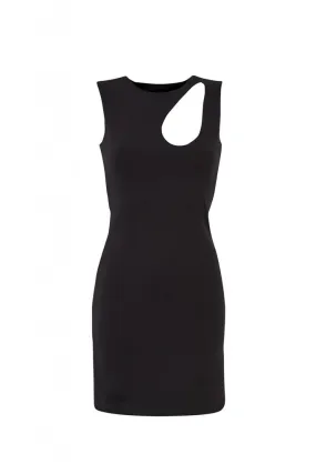 Back Detail Mini Black Dress