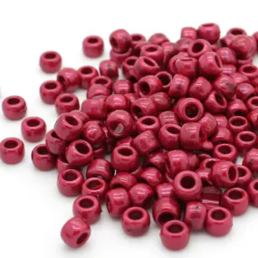 Bath Pearl Red Plastic Barrel Pony 6x8mm-Pack of 500