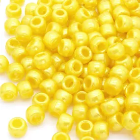 Bath Pearl Yellow Plastic Barrel Pony 6x8mm-Pack of 500