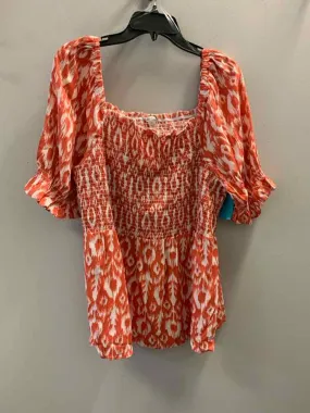 CATO Tops Size XL RED/WHT LEOPARD TOP