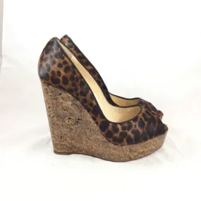 Christian Louboutin Leopard Wedges. Size 39.5