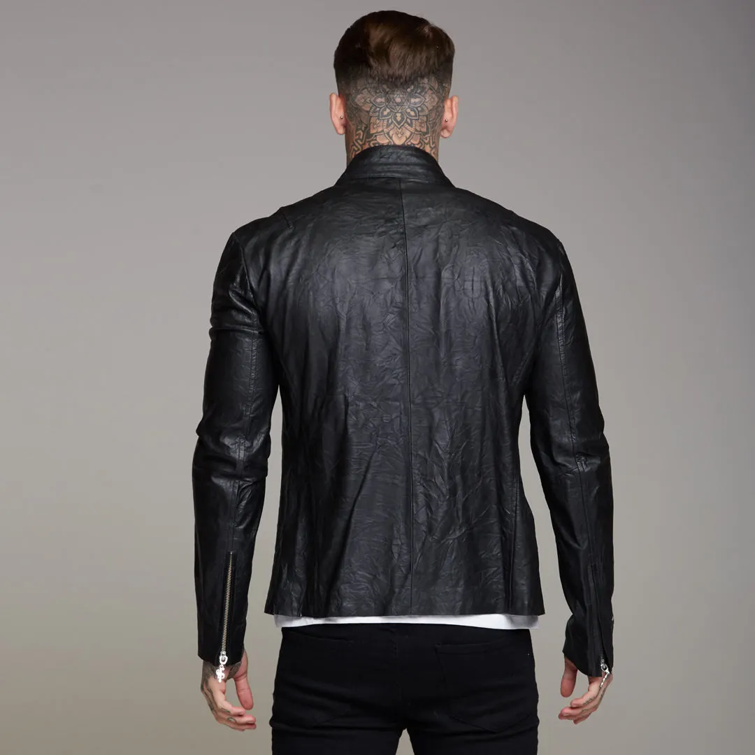 Father Sons Black Lambs Leather Jacket - FSH163