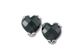 Glow Heart Earrings- Black Spinel