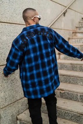 Gothic Flannel Check Shirt - Blue