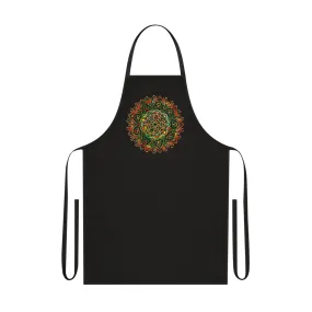 Hand-Drawn Mandala Art Cotton Apron - Perfect for Chefs and Home Cooks