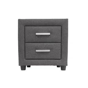 Majestic II Bedside Table Grey Fabric