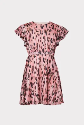 Milly Minis Mini Pink Metallic Leopard Stripe Burnout Dress