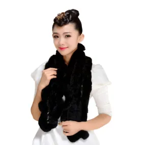 Real REX Rabbit Fur Scarf Wrap Cape Shawl Neck Warmer Women Children Scarf Unisex FS14517