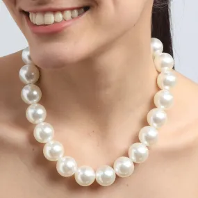 TFC Adorn Big Bold Pearl Beads Statement Necklace